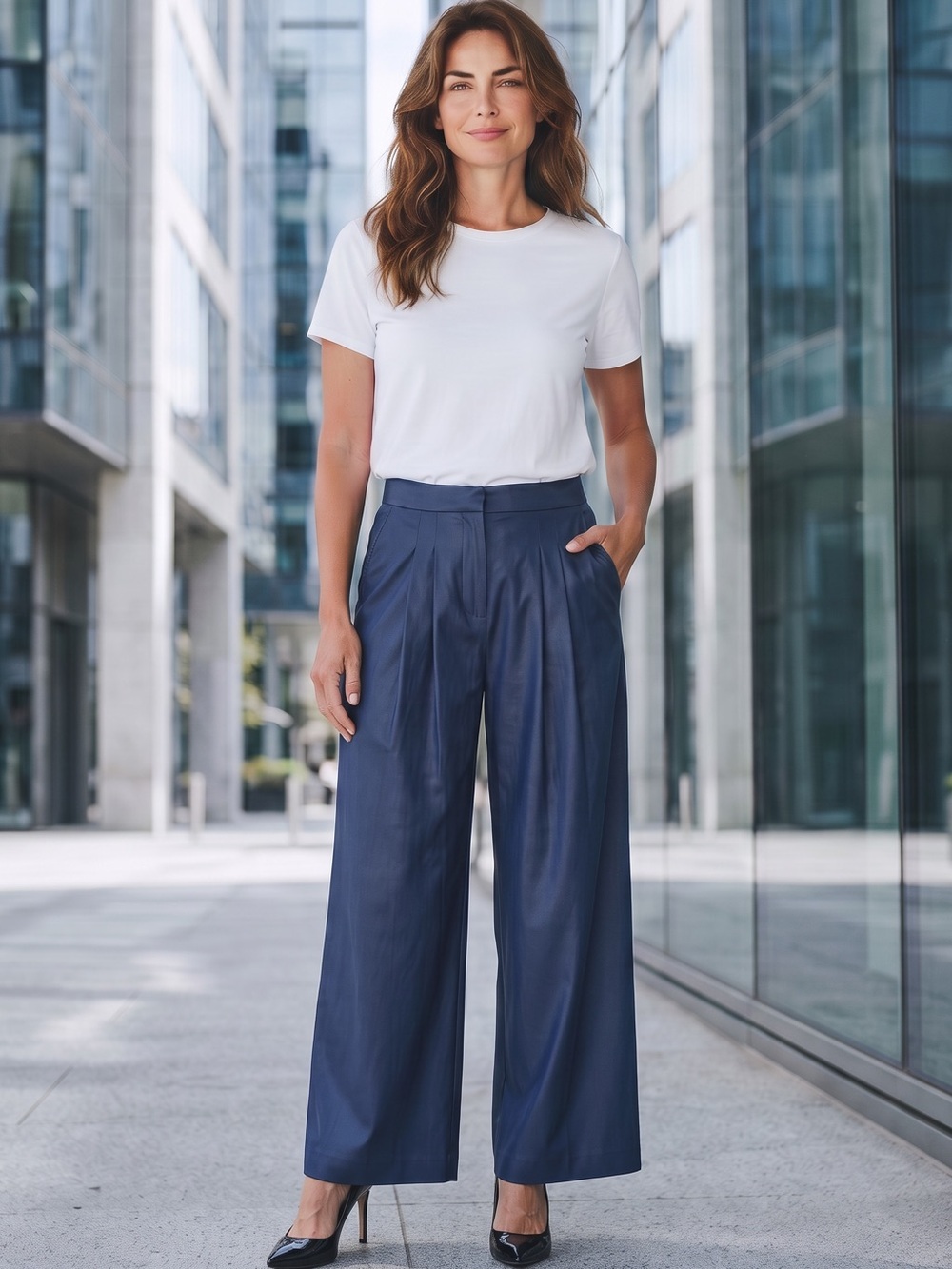 New $198 J. McLaughlin Amal Long Bottoms Linen Blend Navy Pants Size 6